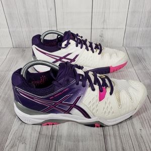 Asics Gel Resolution 6 E550Y White Purple Running Womens Shoes Size 8